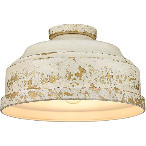 Keating 3 Light 14 inch Antique Ivory Flush Mount Ceiling Light